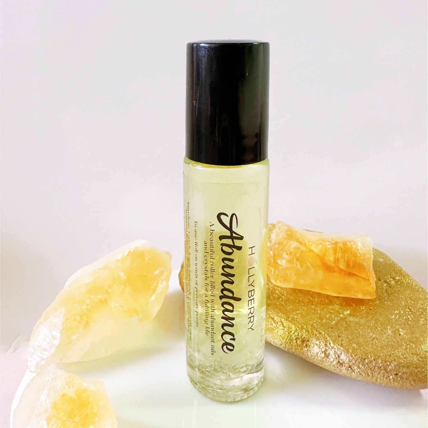 Abundance - Essential Oil Roller with Citrine Gemstones